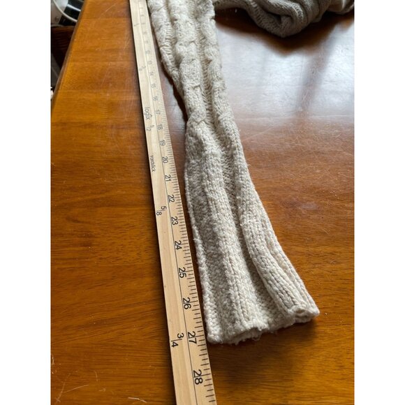 Free People XS Womens Cable Knit Wrap Cardigan Sweater Beige Wool & Acrylic Y2K - Picture 11 of 14